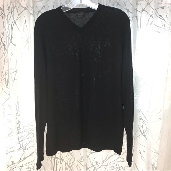 JIL SANDER mens Black v-neck wool pullover sweater top - Picture 3 of 8